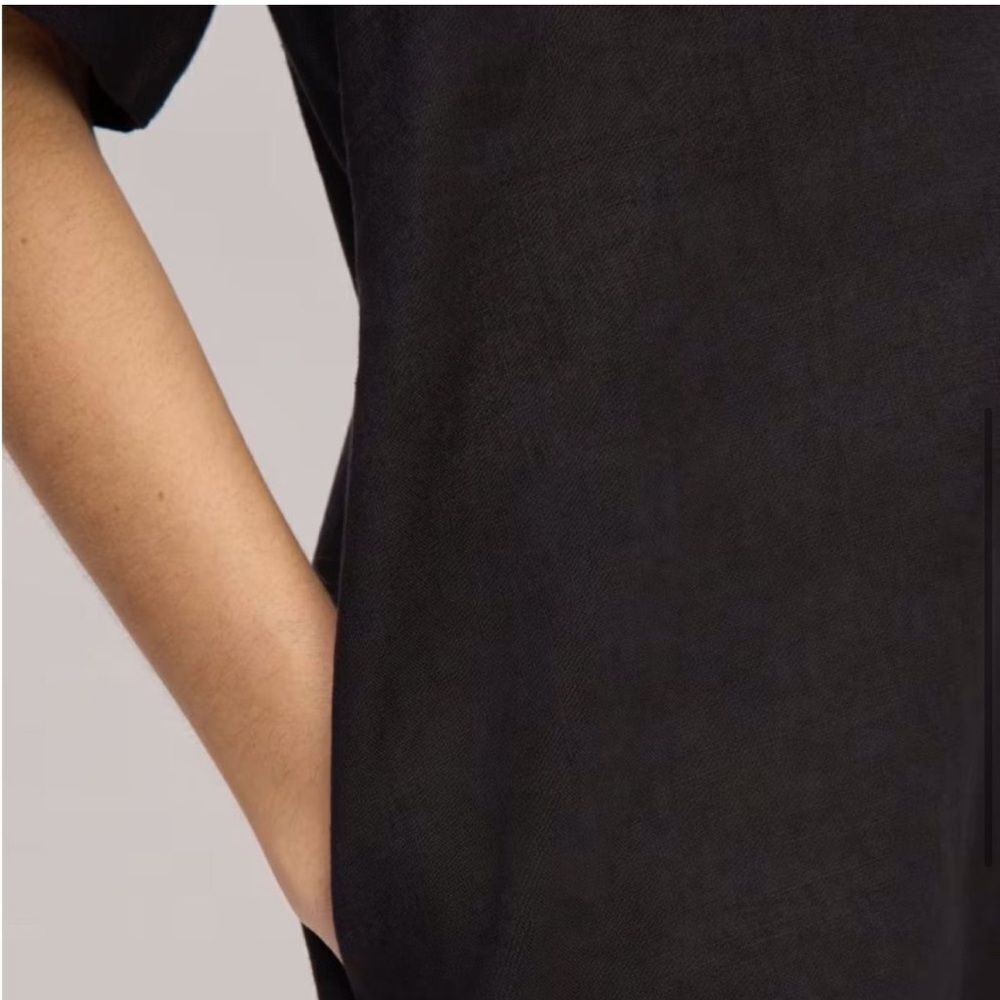 * NEW Everlane Linen Workwear Dress Black Small Minimalist - Picture 4 of 6